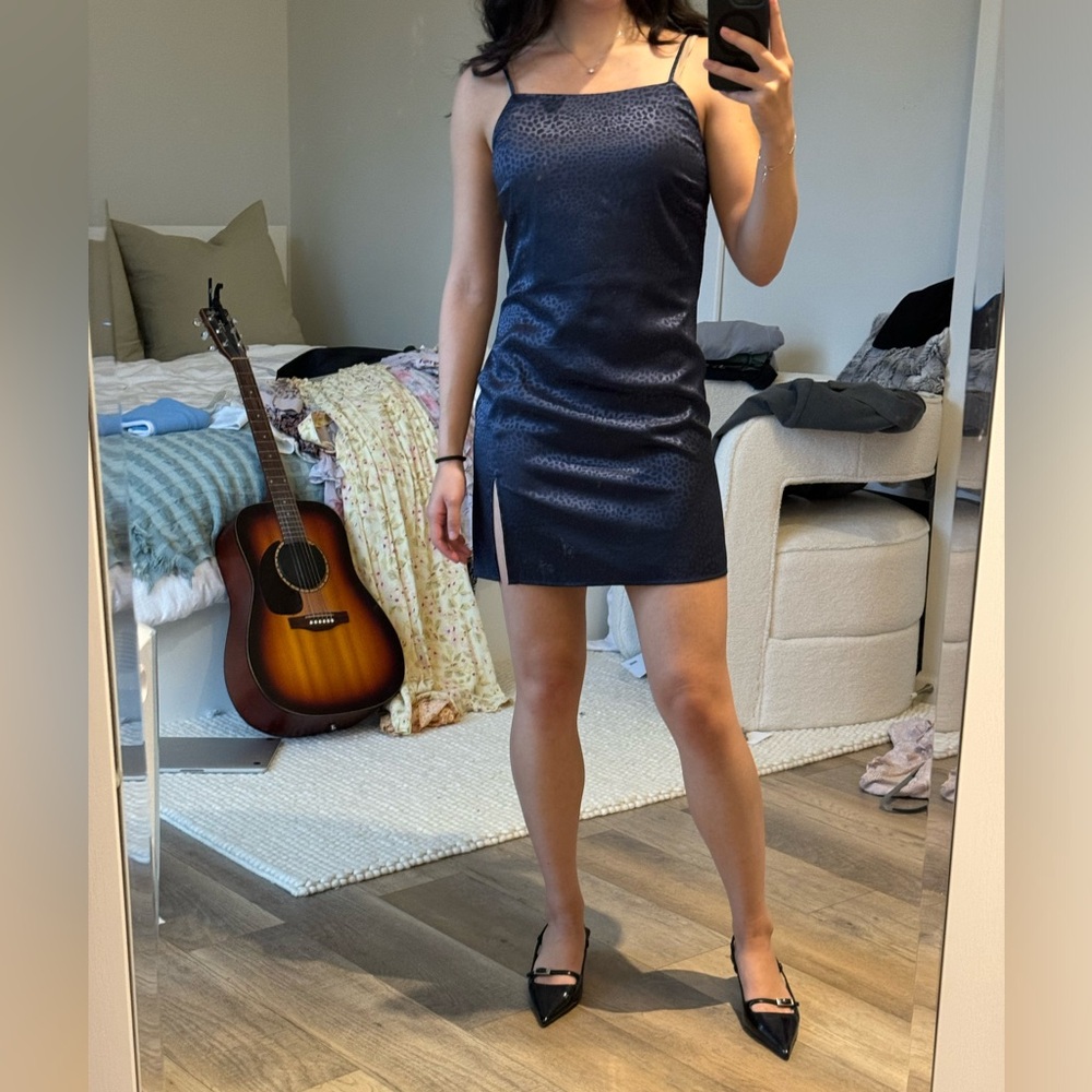 Sophie Rue Leopard Print mini dress with slit